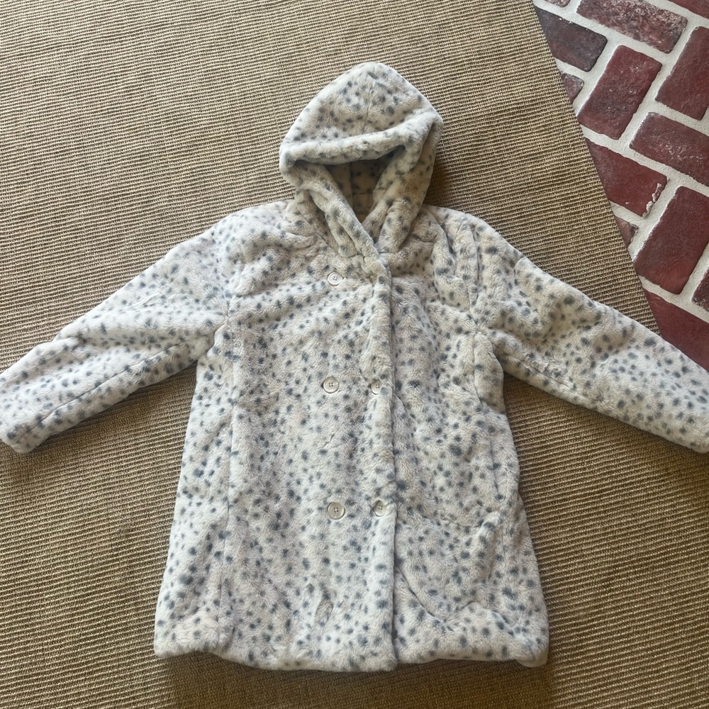 Girls size 16 faux fur hooded jacket